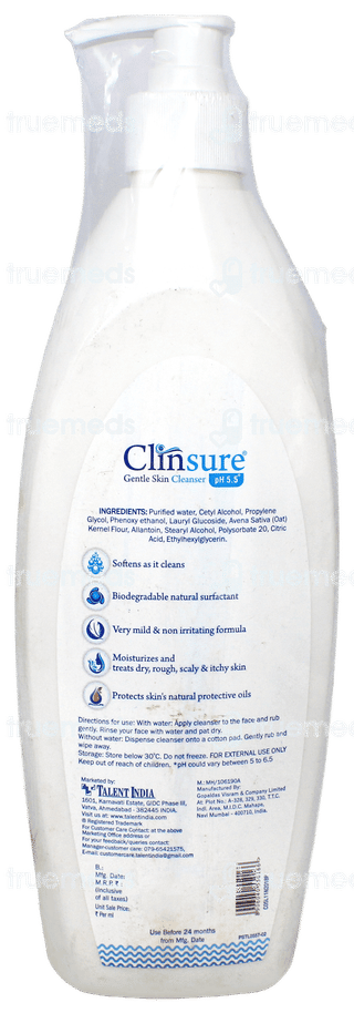 Clinsure Gentle Skin Cleanser 500Ml